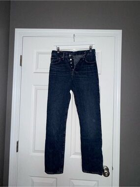 Dark Blue High-Rise Straight Leg Women’s Jeans